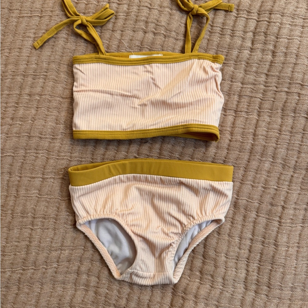 Pink and yellow bikini for baby 6m-18m